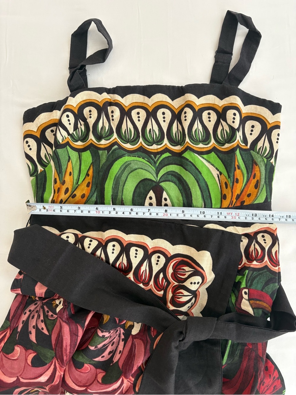 NWOT Farm Rio Off-White Coconut Tree Flow Lenzing™ Ecovero™ Euroflax™ Dress S - Picture 13 of 16